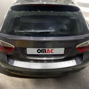 BMW 3 Series Rear Bumper Sill Cover - Omac - Brushed Silver - '09-'11